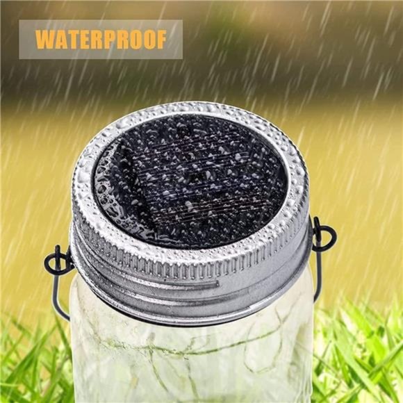 Hanging Solar Mason Jar Lights, 6 Pack 30 Led String Fairy Lights Hanging Solar - Picture 4 of 7